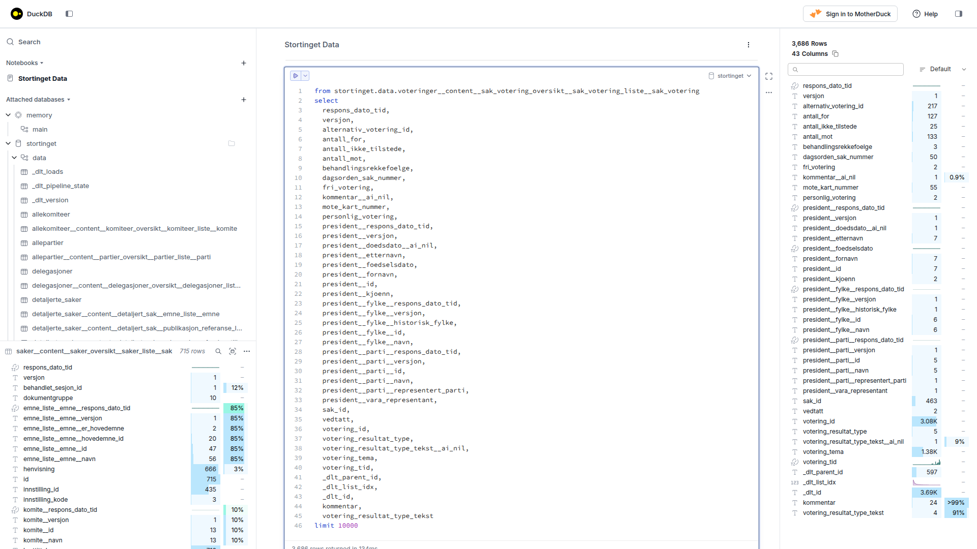 DuckDB, an in-process SQL OLAP database management system